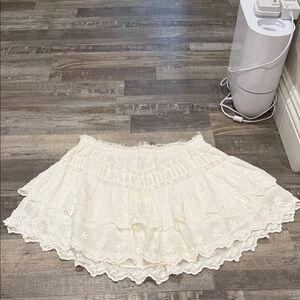 LoveShackFancy White Ruched Skirt